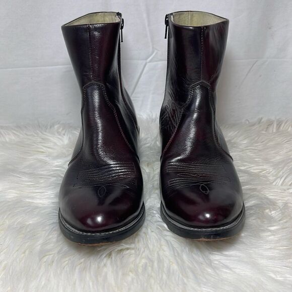 Durango Brown Leather Side Zip Short Western Boots Sz 8.5 EE - Picture 2 of 7